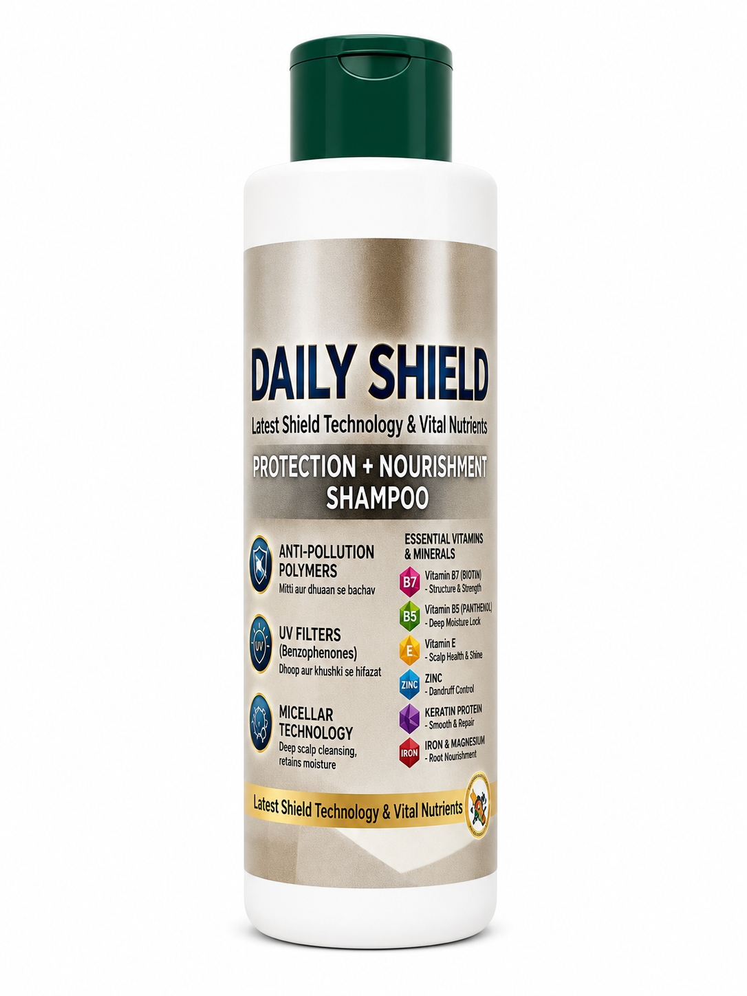Daily Shield Protection + Nourishment Shampoo – Vitamins, Keratin & Zinc