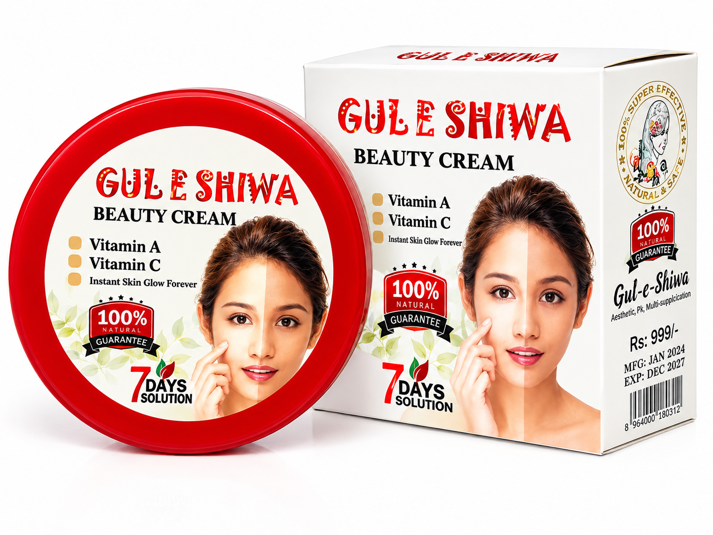 Gul-e-Shiva Beauty Cream – Vitamin A & C, 15g